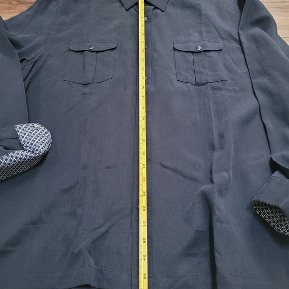 XXL Men's Navy Ted Baker Snap Button up - Picture 4 of 4
